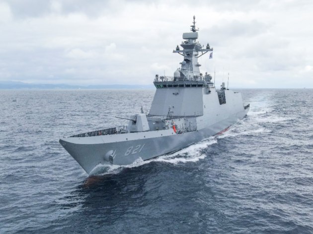 A Daegu class FFX Batch II (without an integrated sensor mast). Image: HHI