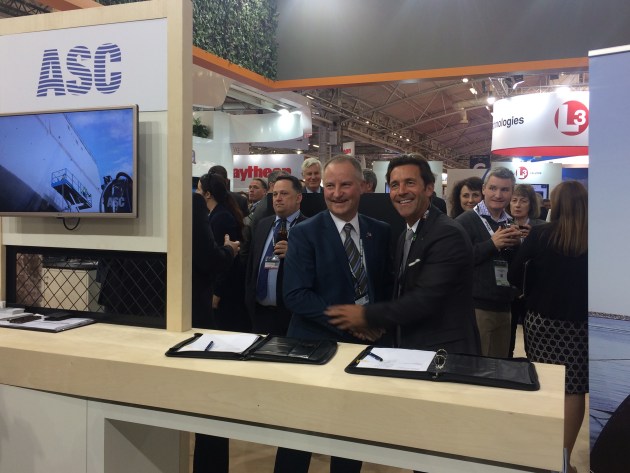 The FIVA signing with Martin Edwards, general manager Subarime Capability Development for ASC. Credit: ASC