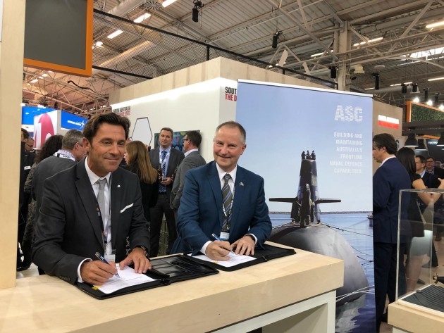 The FIVA signing with Martin Edwards, general manager Subarime Capability Development for ASC. Credit: ASC