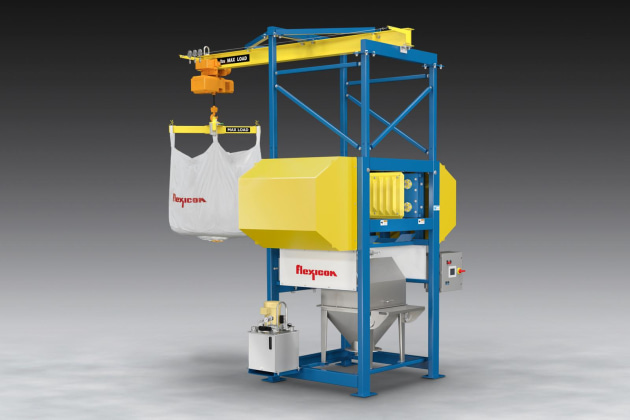 Flexicon's new Bulk-Out BFC Bulk Bag Discharging System promotes the flow of bulk solid materials that have solidified during storage and shipment.