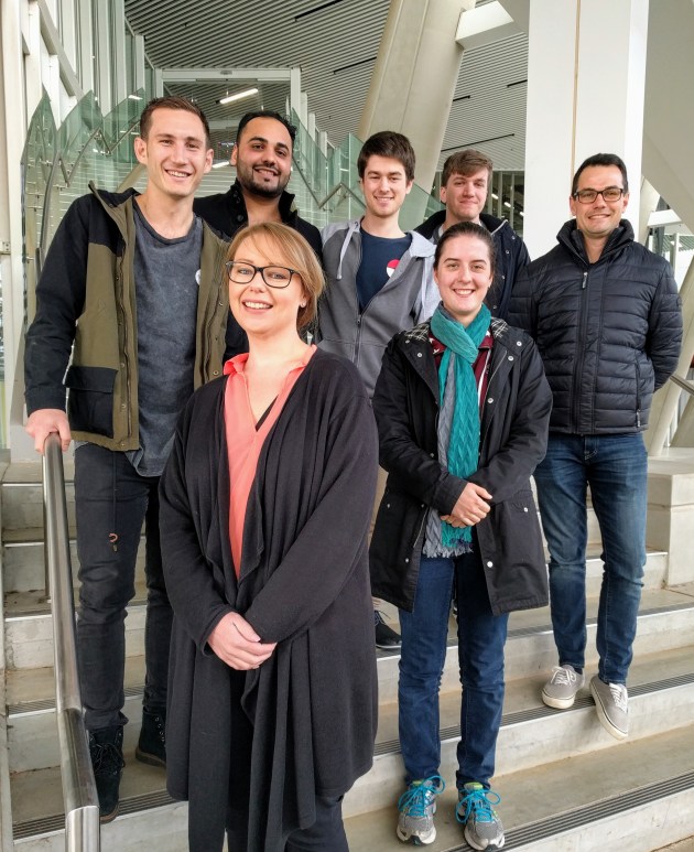 Flinders University College of Science and Engineering student interns heading for France (back row, left to right) Dalton Rieck Master of Engineering (Civil), Arslan Ahmad Bachelor of Engineering (Civil) (Honours), Jayden Grigg Bachelor of Engineering (Electronics) (Hons), Matthew Evans Bachelor of Information Technology (Digital Media) / Bachelor of Software Engineering (Hons), Chris Przibilla, Bachelor of Engineering (Civil) (Hons) and (front) Larissa Pearce, Work Integrated Learning Coordinator, College of Science and Engineering and Caitlin Kramer Bachelor of Engineering (Robotics) (Hons). 

Credit: Flinders uni