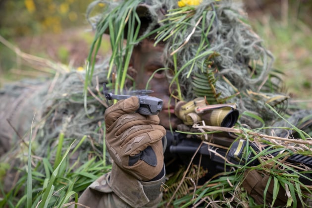 The 32-gram UAS enables soldiers to plug into battlefield networks. FLIR