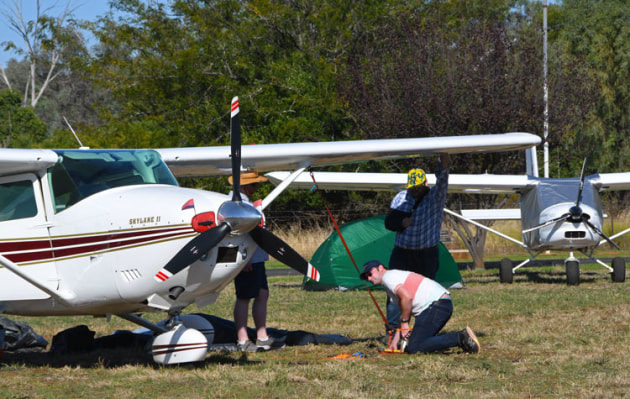 Under-wing camping was possible at a security-controlled airport because the event was not held airside, but at the back of the HARS compound. (Steve Hitchen)