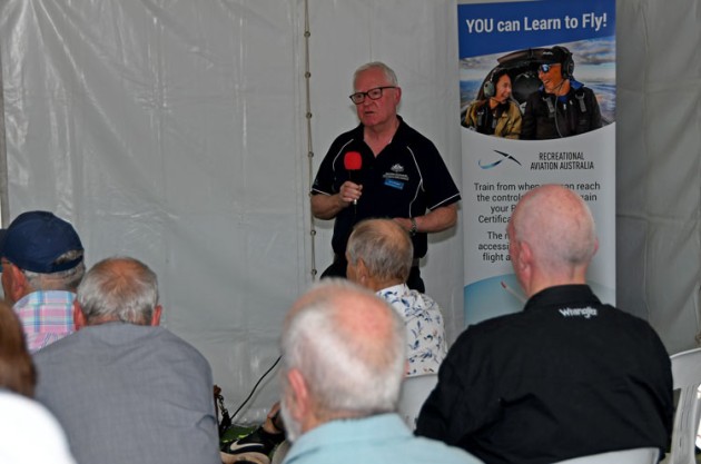 CASA's Terry Horsham delivered a good presentation on sharing the air focusing on ops at non-controlled airports. (Steve Hitchen)