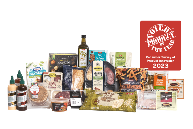 This year, the leading number of Product of the Year category awards were taken out by supermarket chains Coles and Woolworths for their home-brand, deli and bakery products. Image: Product of the Year