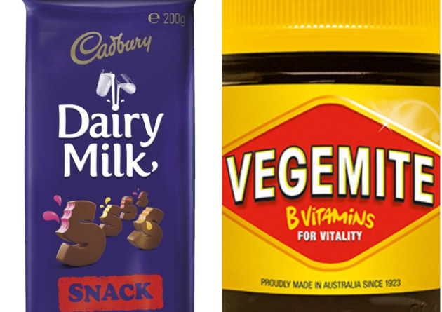 Cadbury came in the list at number eight, and Vegemite came in at number 14.