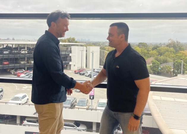 Blue Dinosaur brand owner, Forbidden Foods, says a new deal with contract manufacturer, Edenvale Foods, to produce the brand will unlock &ldquo;significant growth opportunities&rdquo; for the company. L-R: Edenvale Foods Founder, Stuart Picken, and Forbidden Foods CEO Alex Aleksic