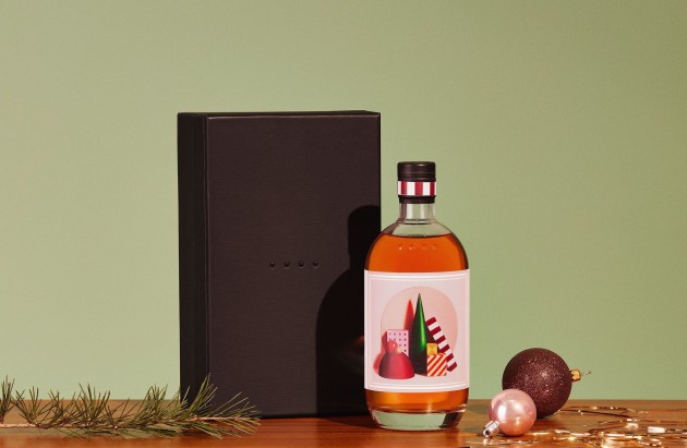This year, the Christmas Gin label is by artist Jane Reynolds, whose art is all about the relationship between colour, form and light. Image: Four Pillars