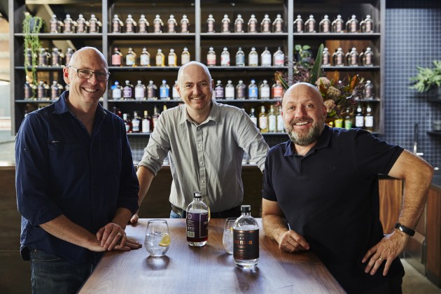 The founders of Four Pillars, Cam Mackenzie, Stu Gregor and Matt Jones.