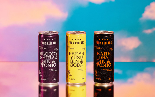 Bloody Shiraz Gin and Fresh Yuzu Gin have been given an RTD makeover. 
Image: Four Pillars