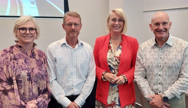 FPLMA forum opens: (l-r) Yvonne Hackett, FPLMA, Vince Sedunary, FPLMA president, Sally Capp, Lord Mayor Melbourne, Anthony Dalleore, FPLMA secretary.