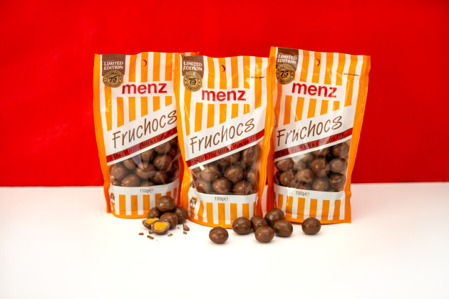 FruChoc recently returned its original retro packaging to shelves. Image: Menz