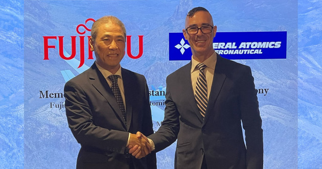 Kenichiro Miyazaki from Fujitsu and Zachary Stang from General Atomics Global signed an MOU.

Credit: GA-ASI