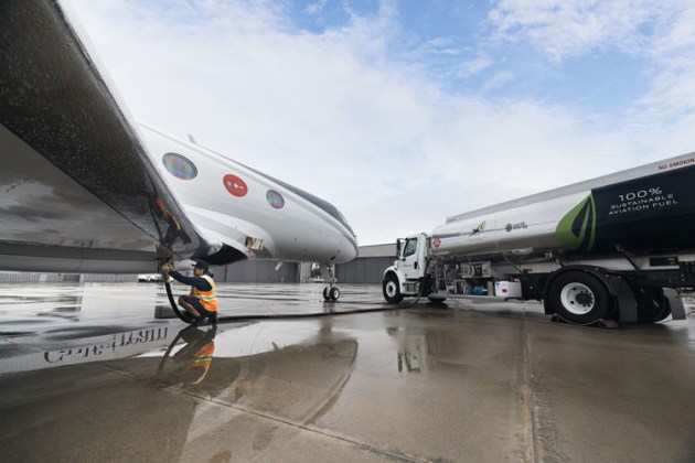 Gulfstream's G600 is fueled with 100% SAF for the trans-Atlantic flight. (Gulfstream)