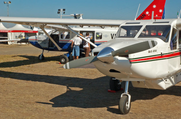 Gippsland Aeronautics GA8 Airvans at Avalon 2007 in the pre-Mahindra years. (Steve Hitchen)