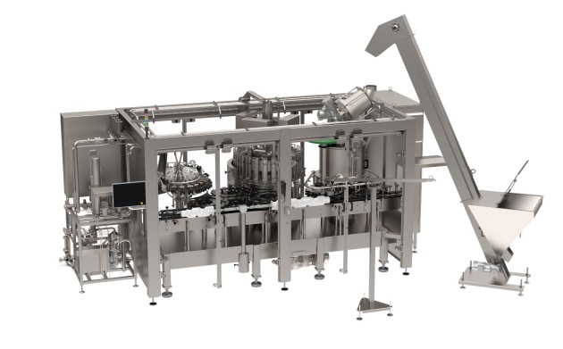 GEA's Visitron Small-in-One filling block rinses, fills, and seals on a very small production area.