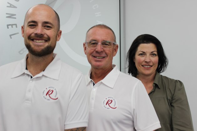 Son Lewis, husband Todd and Tracey Richards.