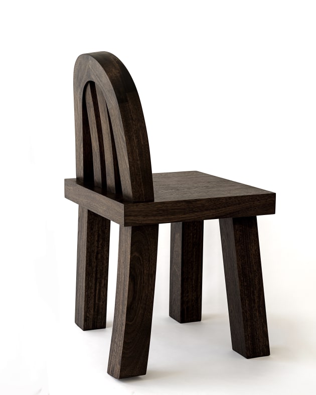 Georgia Weitenberg, Bent Wood Chair, 2021. Southern mahogany, 850 x 500 x 500 mm.