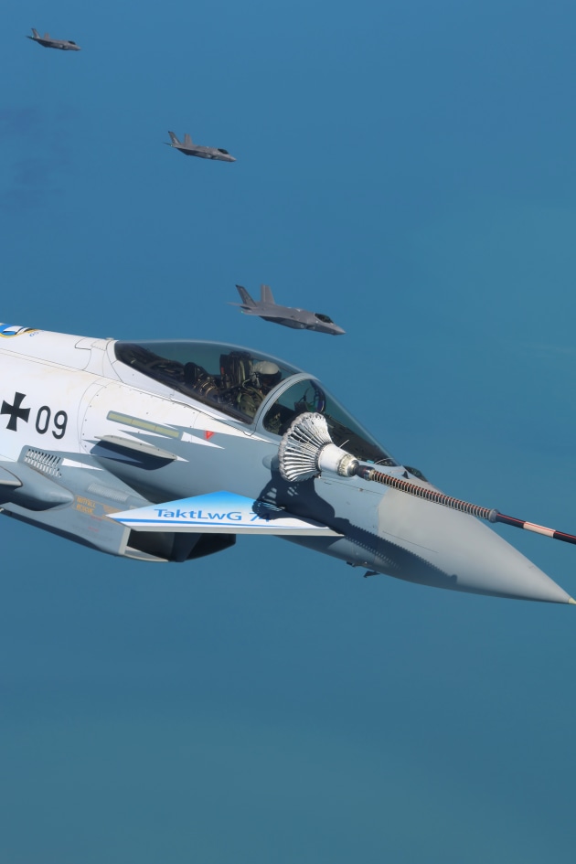 German Air Force Eurofighter and RAAF F-35As taking during PB26.

Credit: Nigel Pittaway