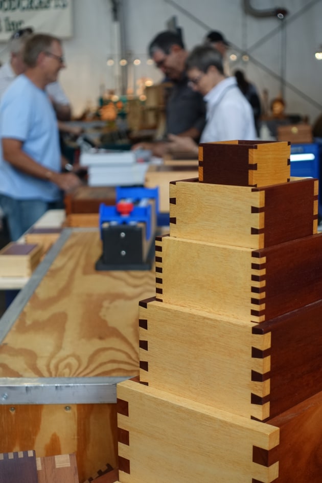 Proof is in the boxmaking &ndash; Gifkins dovetail jig display at Timber, Tools & Artisan