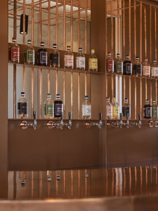 At Healesville 2.0, Four Pillars has installed gin taps that pour gin piped straight from production radically reducing glass waste (Image credit: Anson Smart)