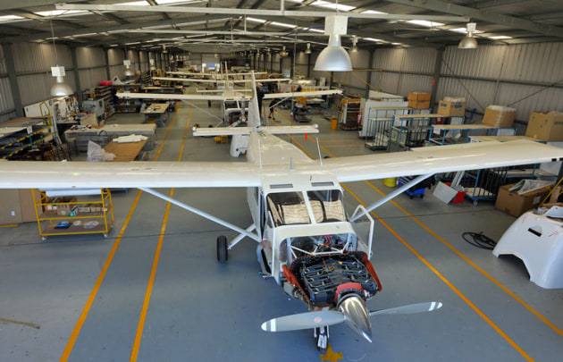 The GippsAero factory in full swing in 2011, just after Mahindra Aerospace bought into the company. (John Absolon)