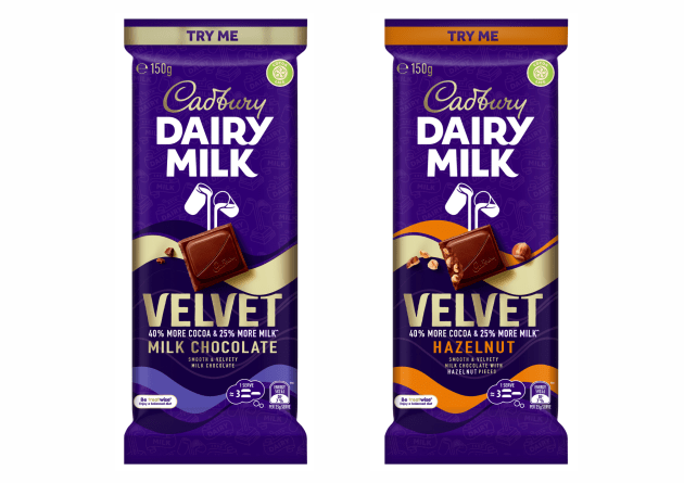 Cadbury Australia is launching a brand new chocolate recipe in celebration of World Chocolate Day &ndash; the Cadbury Dairy Milk Velvet block.
Source: Cadbury