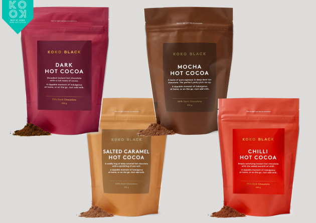 Chocolate atelier, Koko Black, has launched its hot chocolate menu for winter. Flavours span from classic dark chocolate to the sweetest salted caramel, zingy orange, kickin&rsquo; chilli, and mocha, all made using real chocolate.
Source: Koko Black