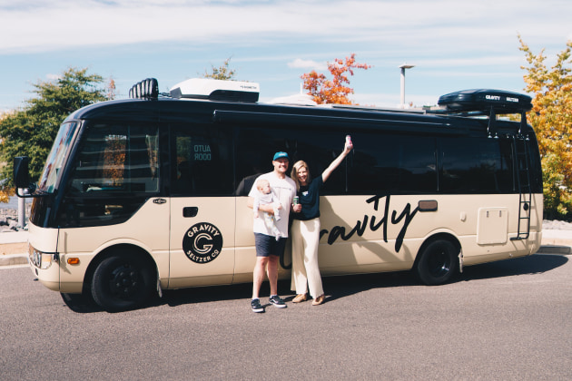 The Gravity Seltzer Explore More tour will see co-founder Mick Spencer, his wife, and 10-month-old baby, travel the east coast in a branded, custom-designed, solar-powered, and self-sufficient converted bus, from Eden, on the New South Wales far south coast, to Cook Town in Far North Queensland &ndash; and every coastal town in between. For six months.