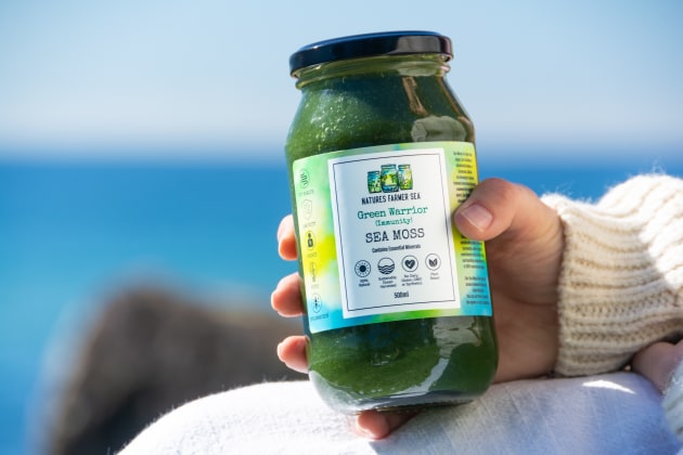 There are six products in the Natures Farmer Sea Sea Moss Gels range, each made with a sea moss base and featuring different superfoods to target specific health areas. (Image: Natures Farmer Sea)