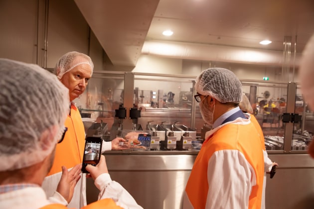 D&rsquo;Orsogna Managing Director Greig Smith (left) explains product range and equipment at D&rsquo;Orsogna&rsquo;s new $66 million food manufacturing facility in Melbourne to Victorian Minister for Jobs, Trade and Innovation, Martin Pakula.