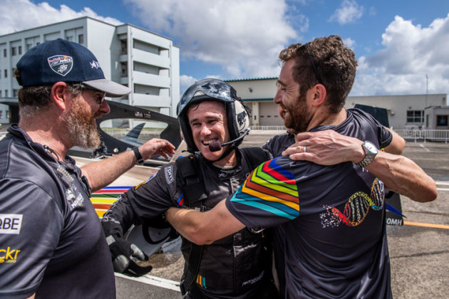 Exhausted but elated, Hall returns to the pit runway after his Final 4 run. (Joerg Mitter / Red Bull Content Pool)