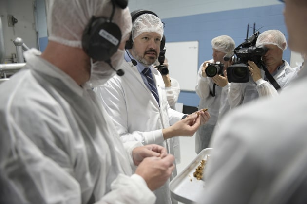 Industry minister Ed Husic was on site to officially open the country's first plant-based meat ingredients facility for Harvest B.