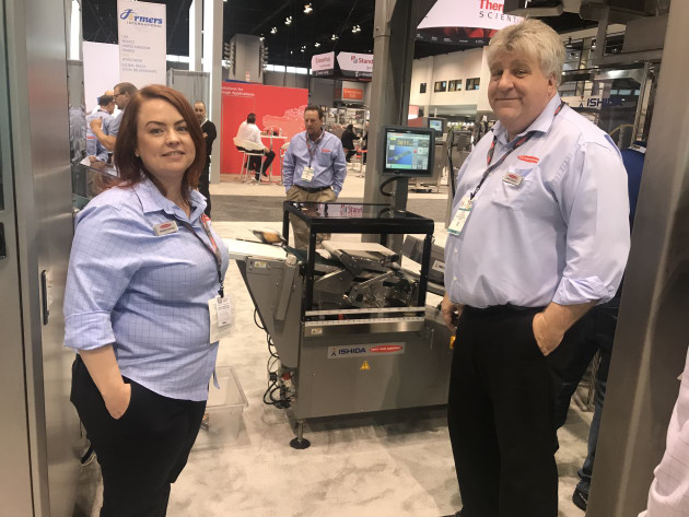 Heat and Control's Amber Crowley and Geoff Church showed PKN around some of the latest Ishida and Heat and Control gear on the stand, including the Ishida ACP-700 case packer with Inspira automatic air fill adjuster.