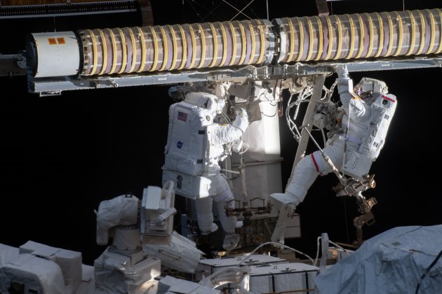 European astronaut Thomas Pesquet and NASA astronaut Shane Kimbrough installed the arrays during three spacewalks on June 16, 20 and 25. (Boeing)