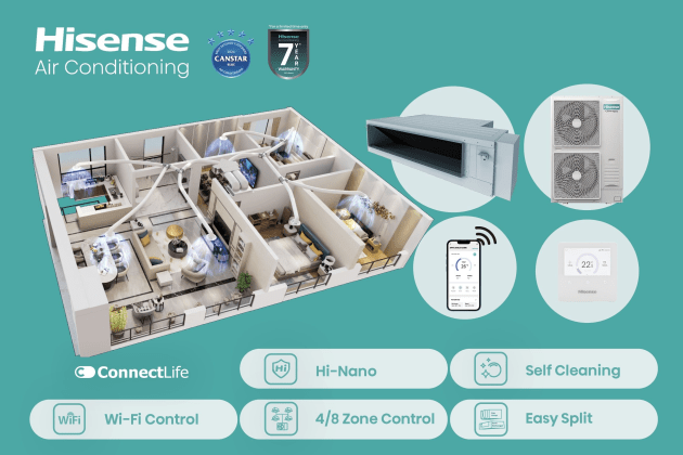 Hisense units achieve higher capacities and Energy Efficiency Ratios (EERs) for optimal performance.