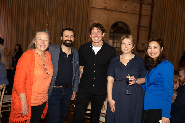 The Hive Awards Best Processing Winner East Forged co-founder Tania Stacey and guest, Business Excellence (<75pax) Kommunity Brew founder and CEO Mason Bagios, guest, and Platinum Sponsor Commonwealth Bank national manager for Manufacturing & Wholesale Trade, Maria Christina.