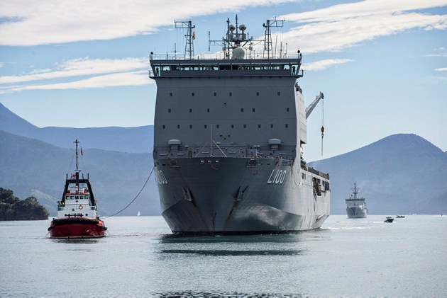 HMAS Choules in NZ. Credit: Defence
