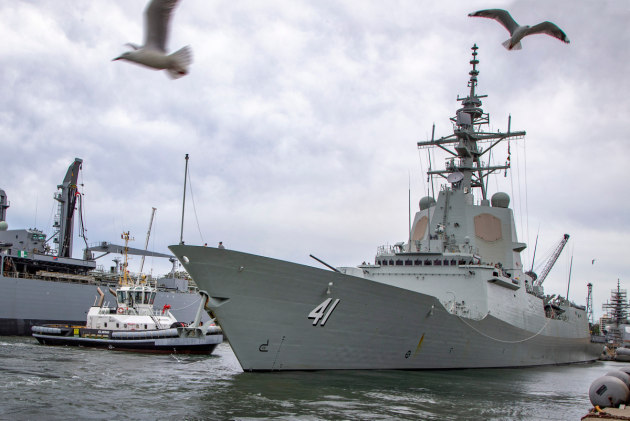 HMAS Brisbane departs from Fleet Base East to conduct sea trials.
Defence