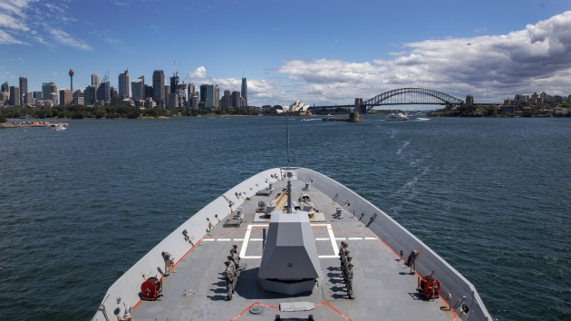 HMAS Hobart returns to her home port of Fleet Base East in Sydney.
Defence