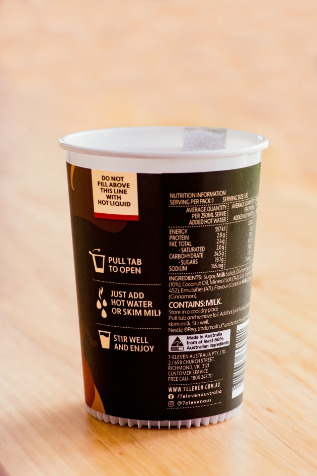 The PP cup, complete with label and foil seal, is kerbside recyclable.