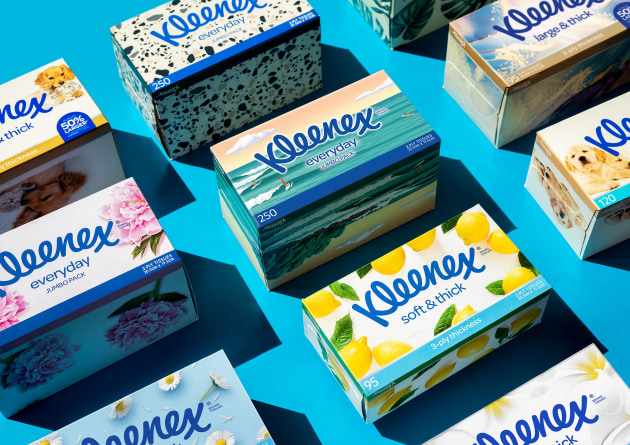 Kleenex is one of the branded products manufactured at parent company Kimberly-Clark's Millicent, South Australia facility. (Image supplied by brand and packaging designer, Hulsbosch)