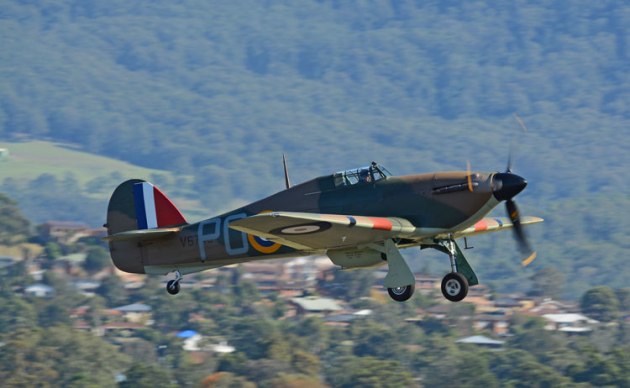 Ross Pay's Hawker Hurricane will fly at Wings over Illawarra 2019. (Steve Hitchen)