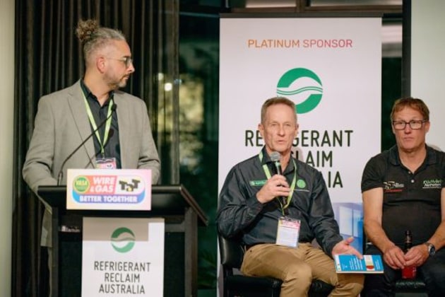 Ian Stangroome (centre) at Wire & Gas 2026.