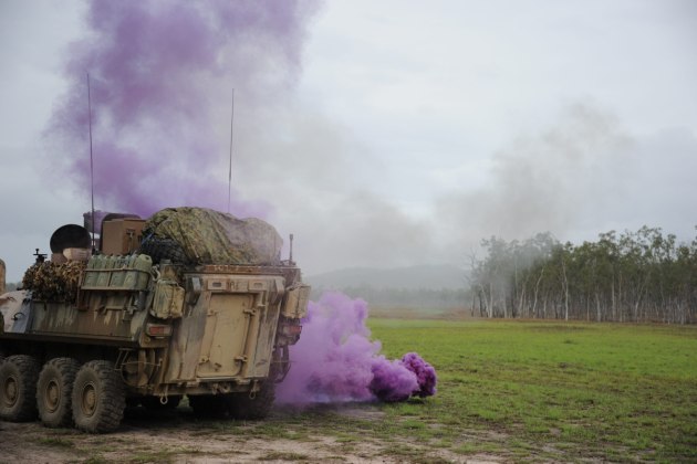 A simulated IED attack on an exercise at Shoalwater Bay.
Defence