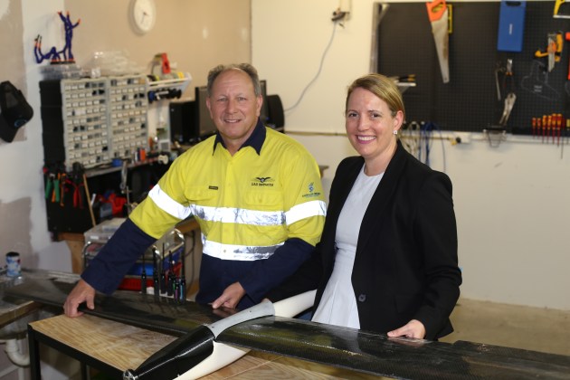 V-TOL Aerospace Managing Director Mark Xavier and Li-S Energy CFO Sarah Price.
Credit: Li-S Energy