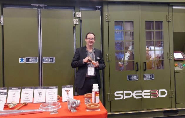 SPEE3D CEO Byron Kennedy at Land Forces in Brisbane. (SPEE3D)