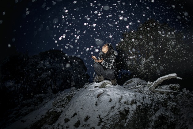 &copy; Lisa Hogben. Actor and activist Simone Davison, a Ngarigo woman from the first people of the Snowy Mountains region
(Kunama Namadgi) is pictured high in the alps east of Thredbo.