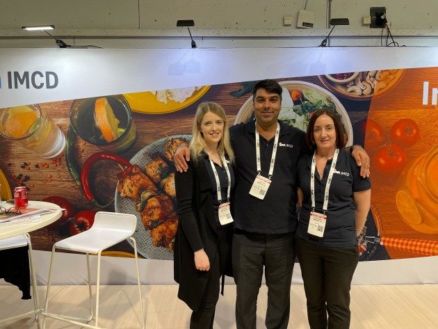On the IMCD stand (l to r): Emma Woods, Sagar Rohra, Stacy Brougham.