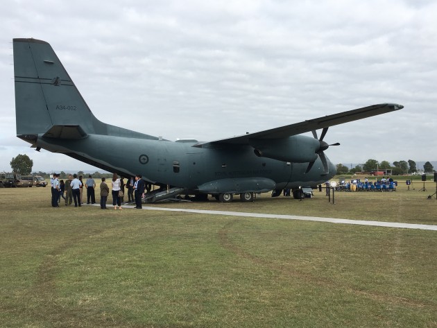 Three Spartans were on static display, with one conducting an airdrop and grass landing. Credit: ADM Ewen Levick